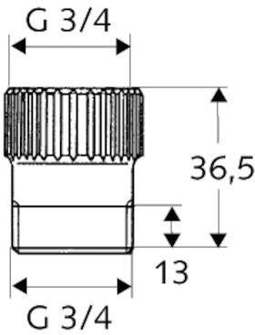 SCHELL Schlauchplatz-Sicherung für Geräteanschlussarmaturen 3/4Zoll chr SCHELL – Ansicht 3