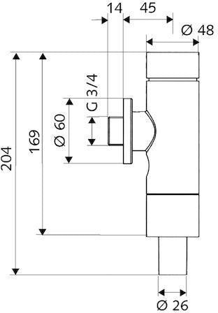 Schell WC-Spülarmatur SCHELLOMAT BASIC 3/4Zoll chrom SCHELL – Ansicht 3