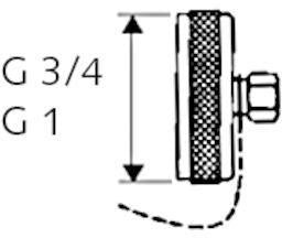 SCHELL Verschlusskappe mit Kette und Dichtscheibe Messing 3/4Z SCHELL – Ansicht 3