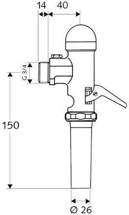 Schell WC-Druckspüler SCHELLOMAT 3/4Zoll m Heb Einstellbereich 6-14 l ch SCHELL – Ansicht 3