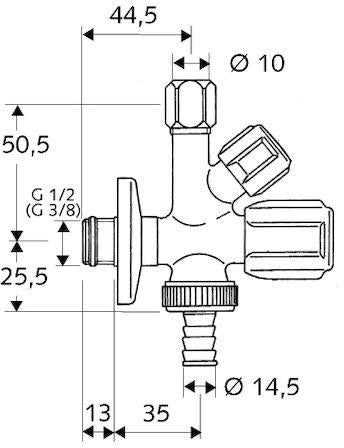 Schell Kombinations-Eckventil COMFORT chrom 1/2Zoll SCHELL – Ansicht 3