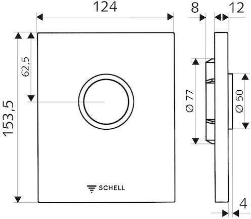 SCHELL Urinal-Betätigungsplatte EDITION weiß SCHELL – Ansicht 3