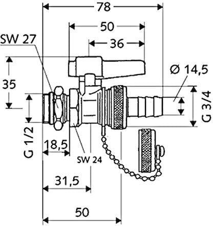 Schell F+E-Kugelhahn mit Hebelgriff ASAG Schlauchverschr 16 b mch 1/2Zoll SCHELL – Ansicht 3
