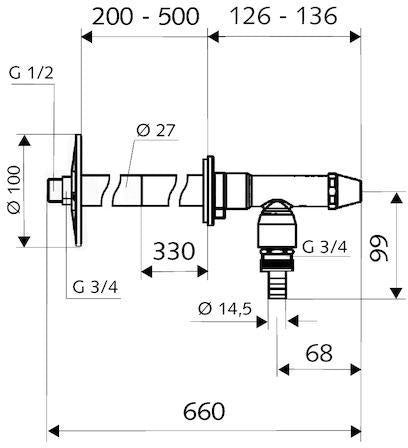 Schell Außenwandarmatur POLAR II Set frsi Installationsbausatz m Rohrbel mch SCHELL – Ansicht 3