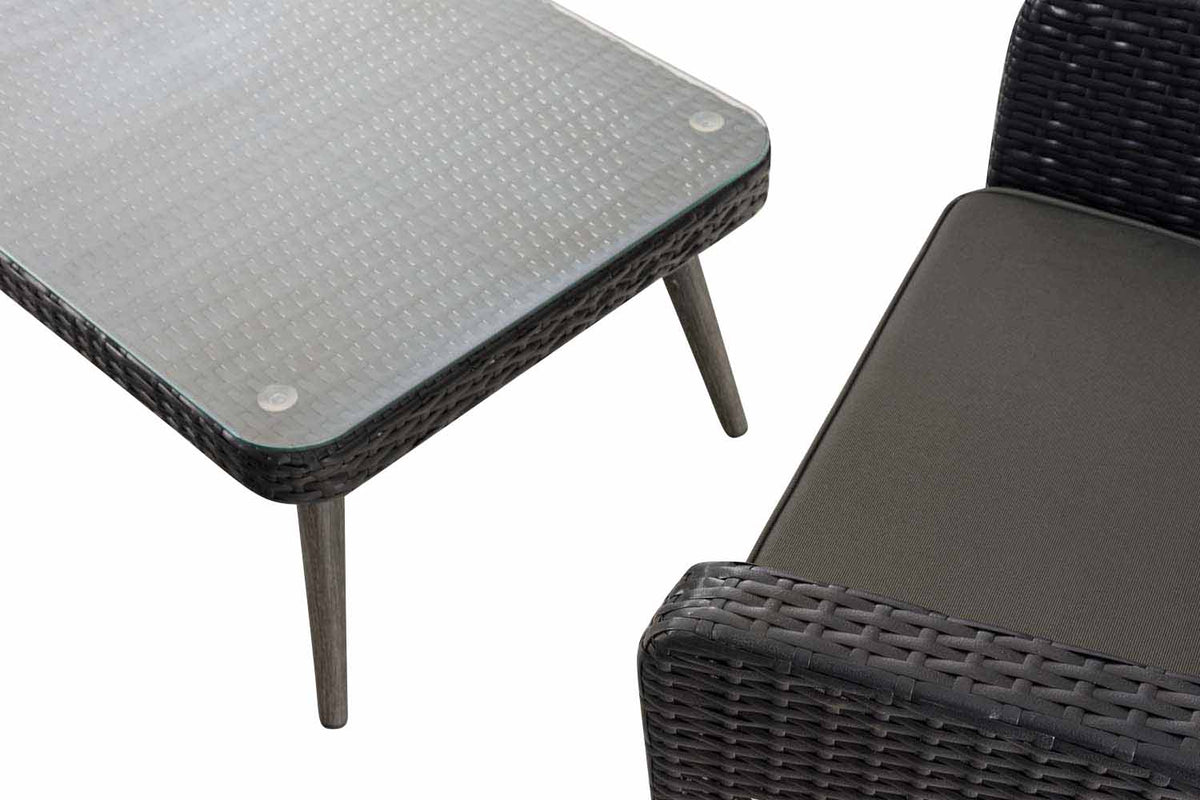 Loungeset Skara Flachrattan schwarz 45 cm (Dunkelgrau) – Ansicht 13