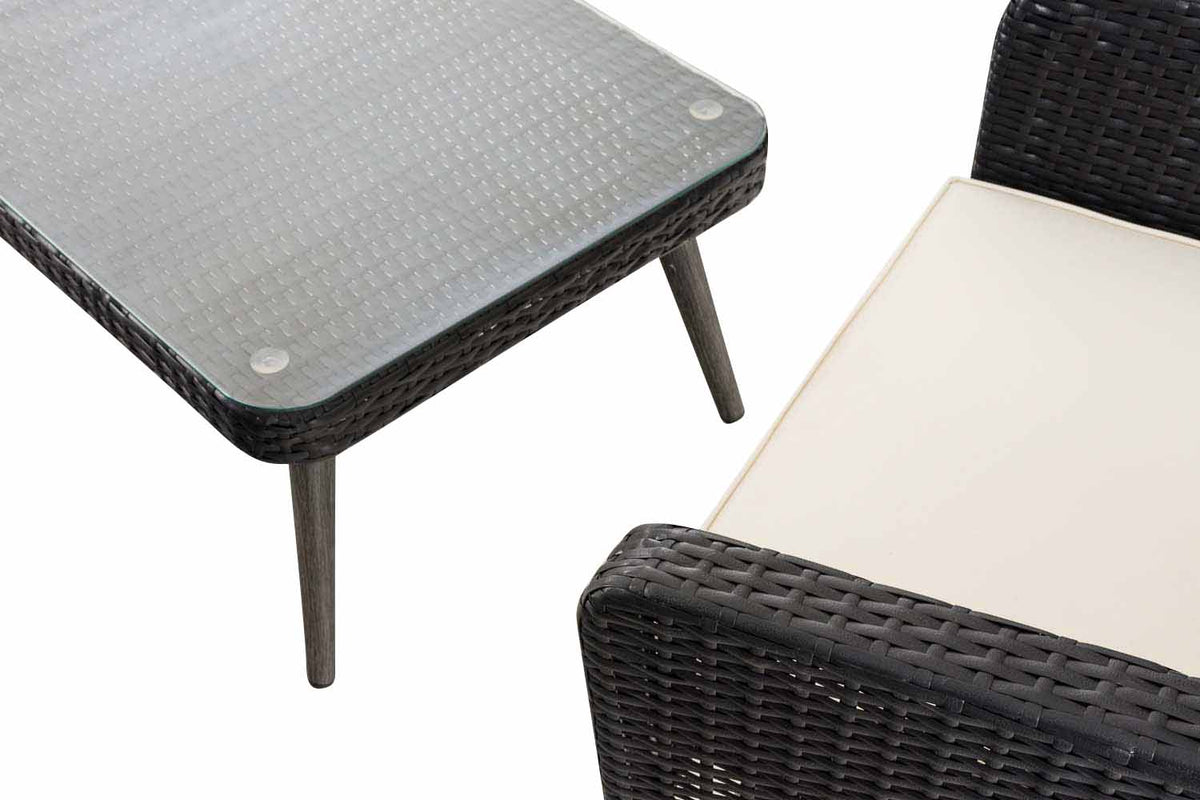 Loungeset Skara Flachrattan schwarz 45 cm (Dunkelgrau) – Ansicht 5