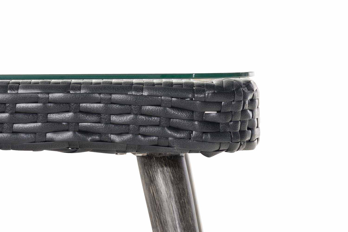 Loungeset Skara Flachrattan schwarz 45 cm (Dunkelgrau) – Ansicht 7