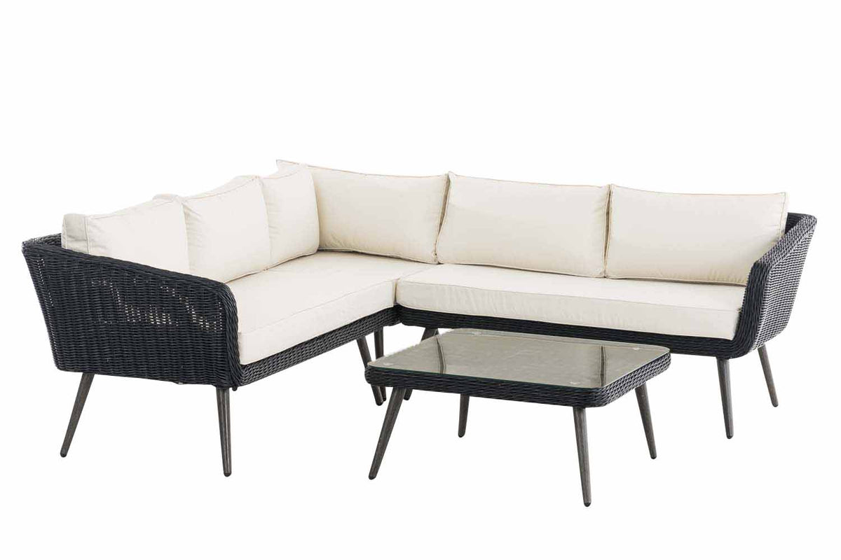 Eck-Loungeset Skara Rundrattan schwarz 45 cm (Dunkelgrau) – Ansicht 2