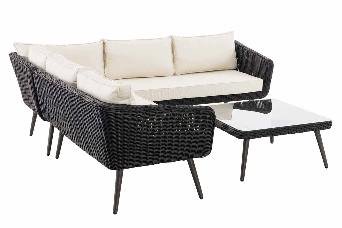 Eck-Loungeset Skara Rundrattan schwarz 45 cm (Dunkelgrau) – Ansicht 3