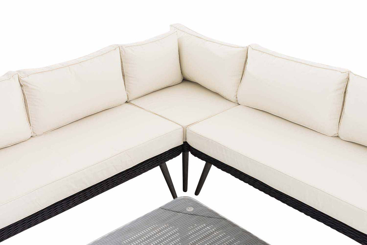 Eck-Loungeset Skara Rundrattan schwarz 45 cm (Dunkelgrau) – Ansicht 5