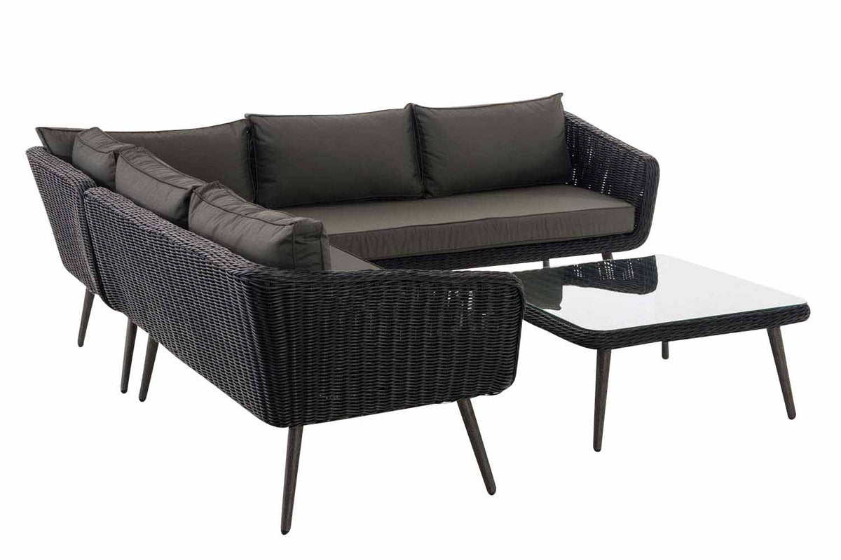 Eck-Loungeset Skara Rundrattan schwarz 45 cm (Dunkelgrau) – Ansicht 11