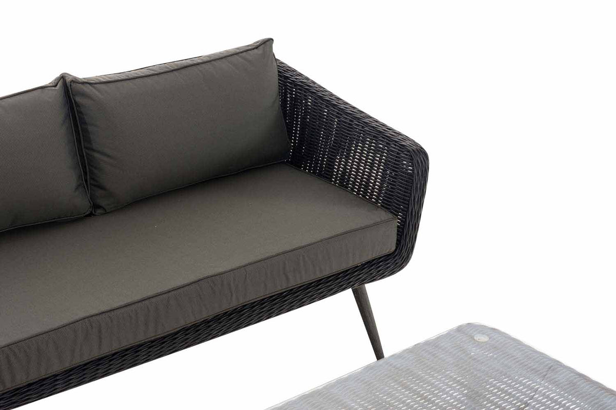 Eck-Loungeset Skara Rundrattan schwarz 45 cm (Dunkelgrau) – Ansicht 12