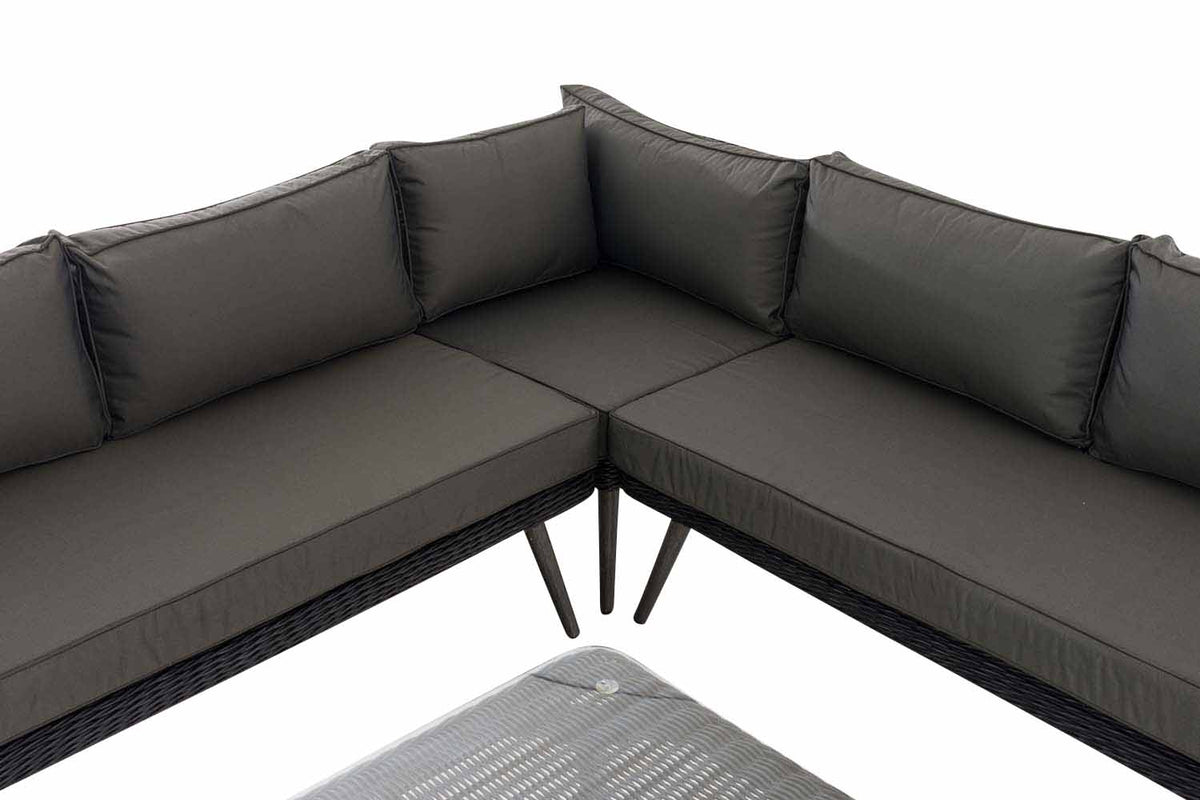 Eck-Loungeset Skara Rundrattan schwarz 45 cm (Dunkelgrau) – Ansicht 13