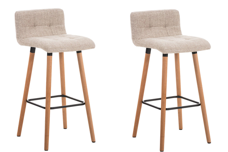 2er Set Barhocker Lincoln Stoff natura