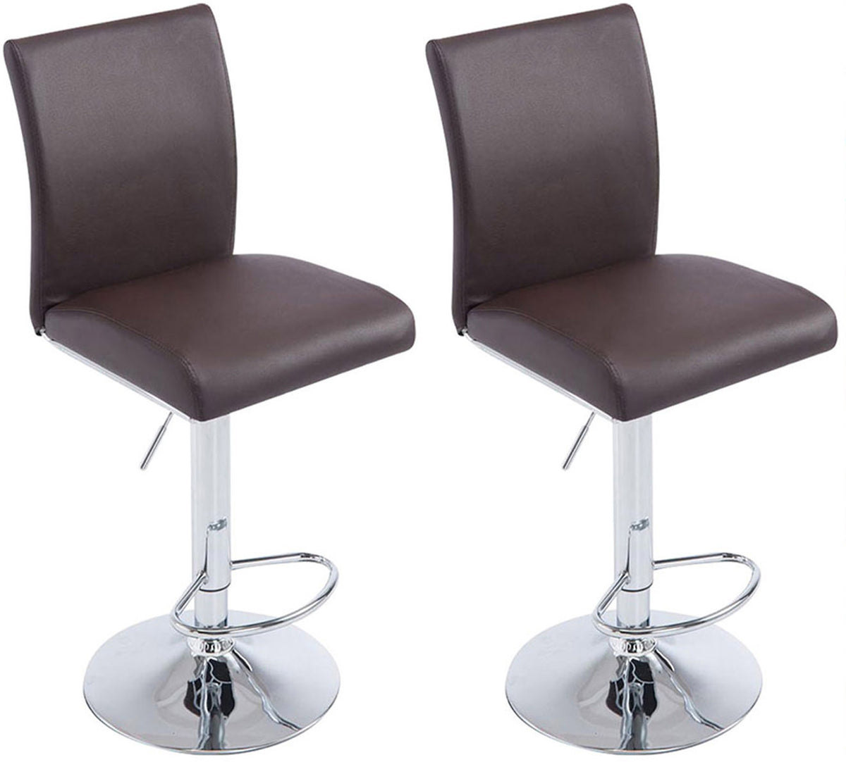 2er Set Barhocker Köln Kunstleder chrom