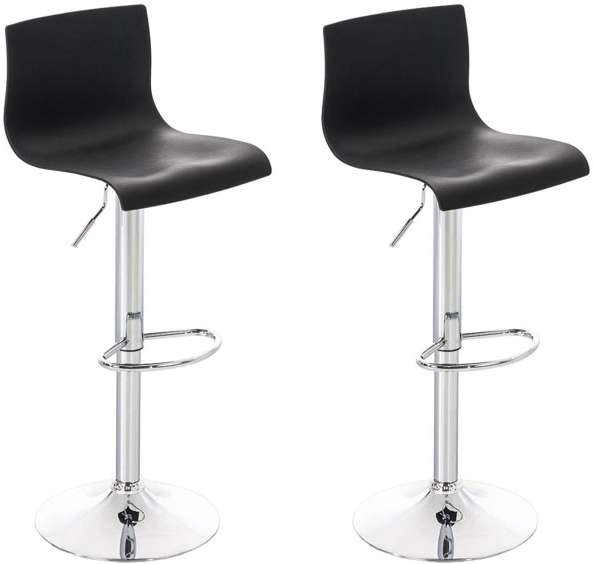 2er Set Barhocker Hoover Kunststoff chrom