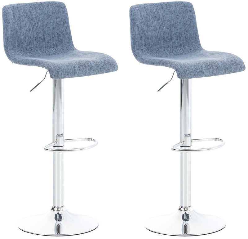 2er Set Barhocker Hoover Stoff chrom