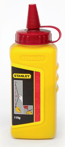 Schlagschnurkreide 115 g rot wasserfest schwer löslich Kunststoffflasche STANLEY