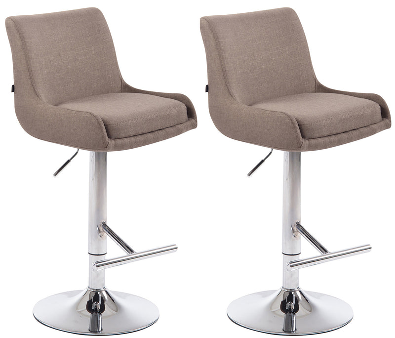 2er Set Barhocker Club Stoff chrom
