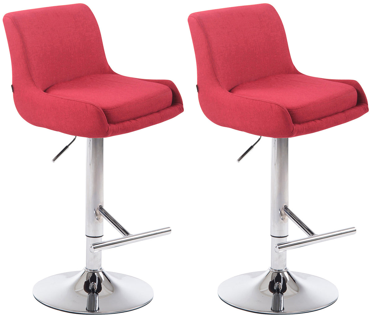 2er Set Barhocker Club Stoff chrom – Ansicht 7