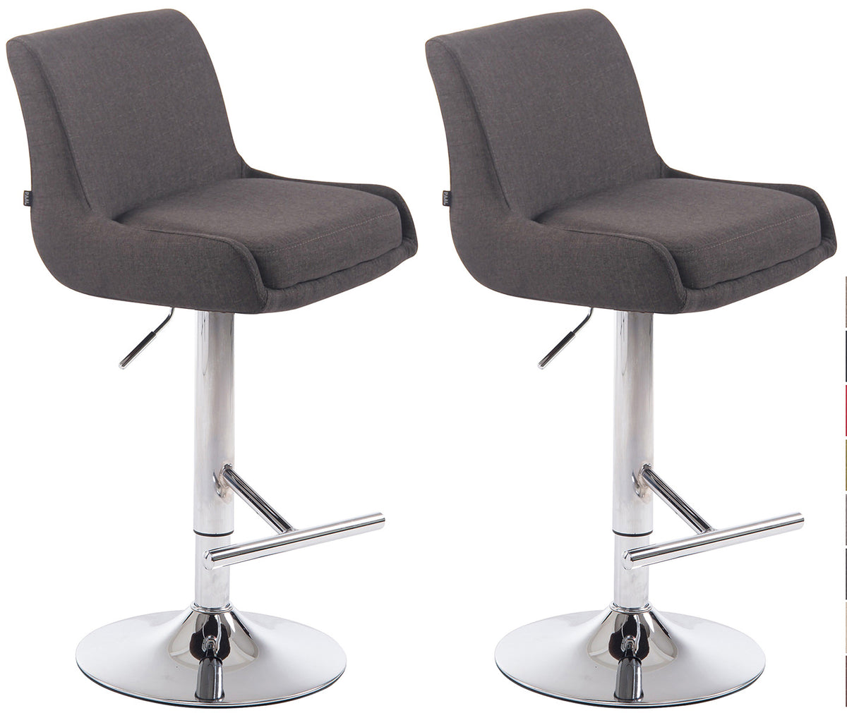 2er Set Barhocker Club Stoff chrom
