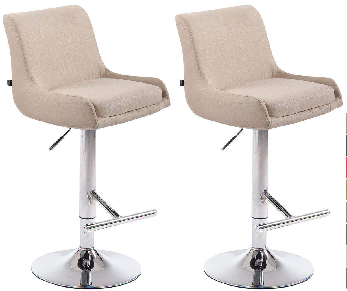 2er Set Barhocker Club Stoff chrom – Ansicht 19