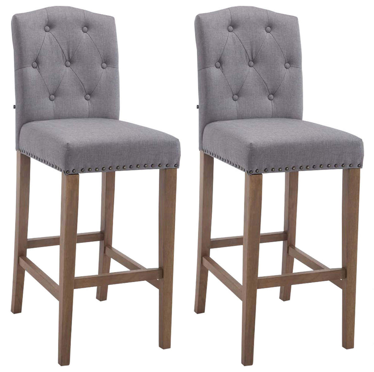 2er Set Barhocker Louise Stoff antik-hell – Ansicht 16