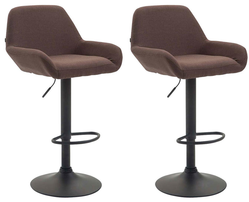 2er Set Barhocker Braga Stoff schwarz