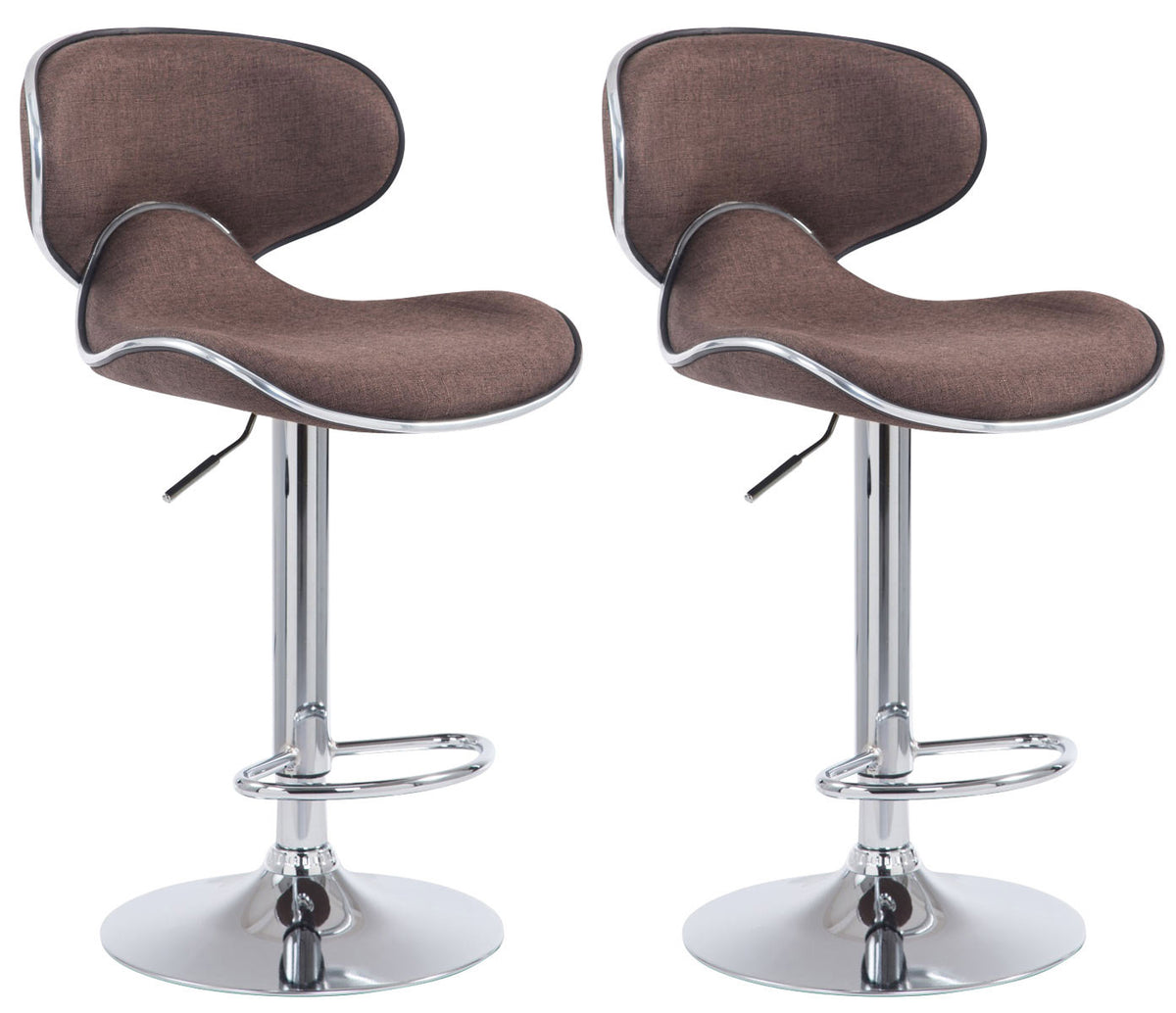 2er Set Barhocker Las Vegas V2 Stoff chrom