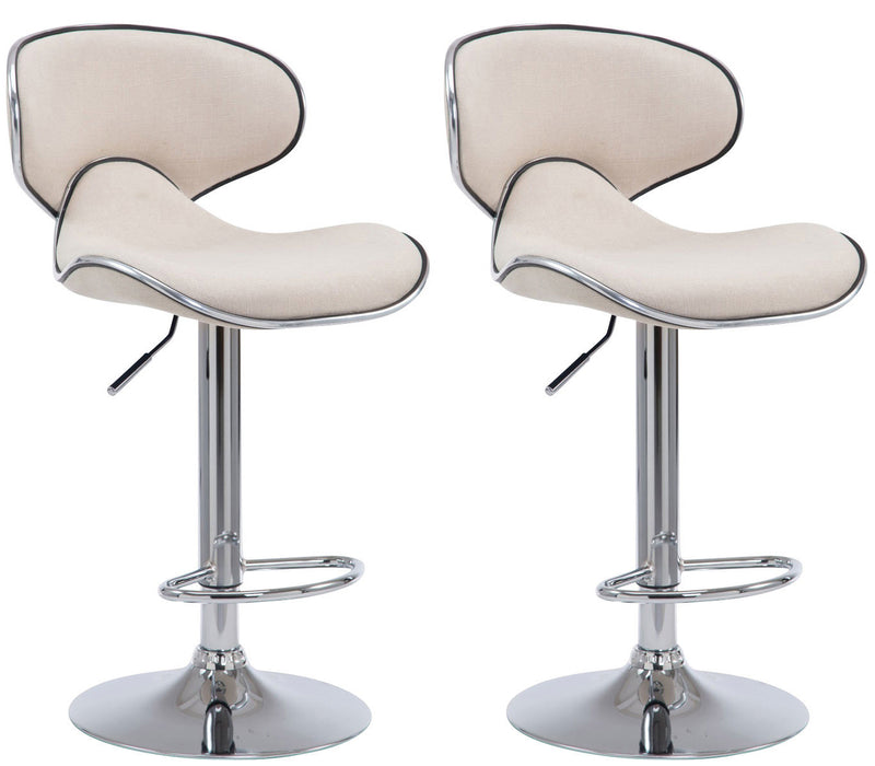 2er Set Barhocker Las Vegas V2 Stoff chrom