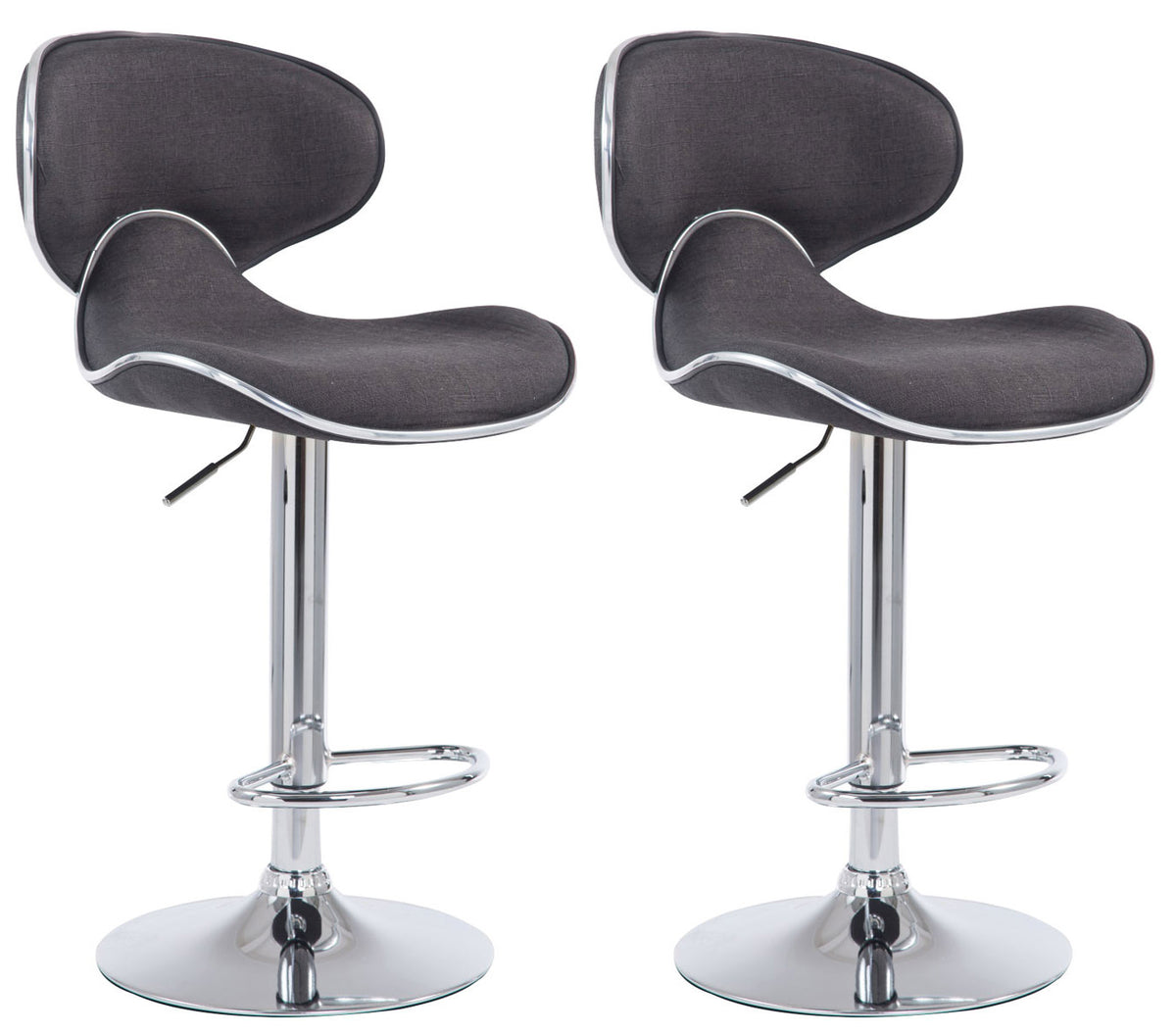 2er Set Barhocker Las Vegas V2 Stoff chrom – Ansicht 16
