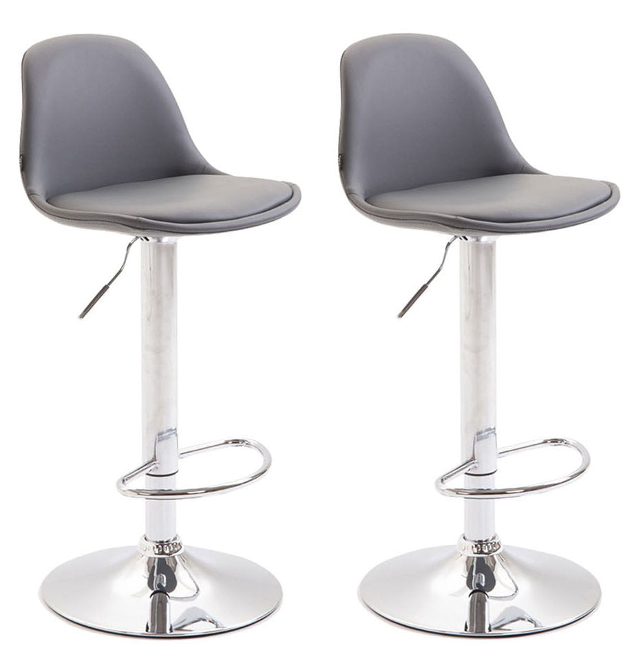 2er Set Barhocker Kiel Vollgepolstert Kunstleder chrom