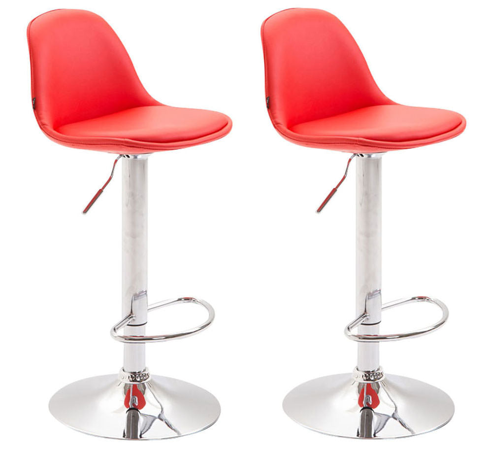 2er Set Barhocker Kiel Vollgepolstert Kunstleder chrom – Ansicht 13