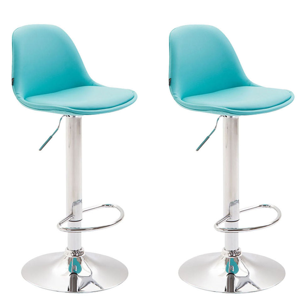2er Set Barhocker Kiel Vollgepolstert Kunstleder chrom – Ansicht 9