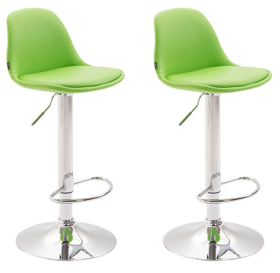 2er Set Barhocker Kiel Vollgepolstert Kunstleder chrom – Ansicht 5