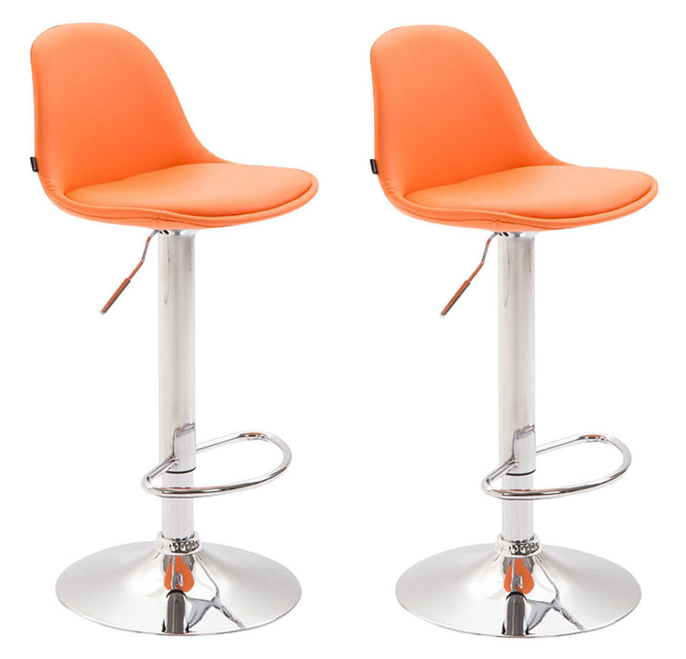 2er Set Barhocker Kiel Vollgepolstert Kunstleder chrom