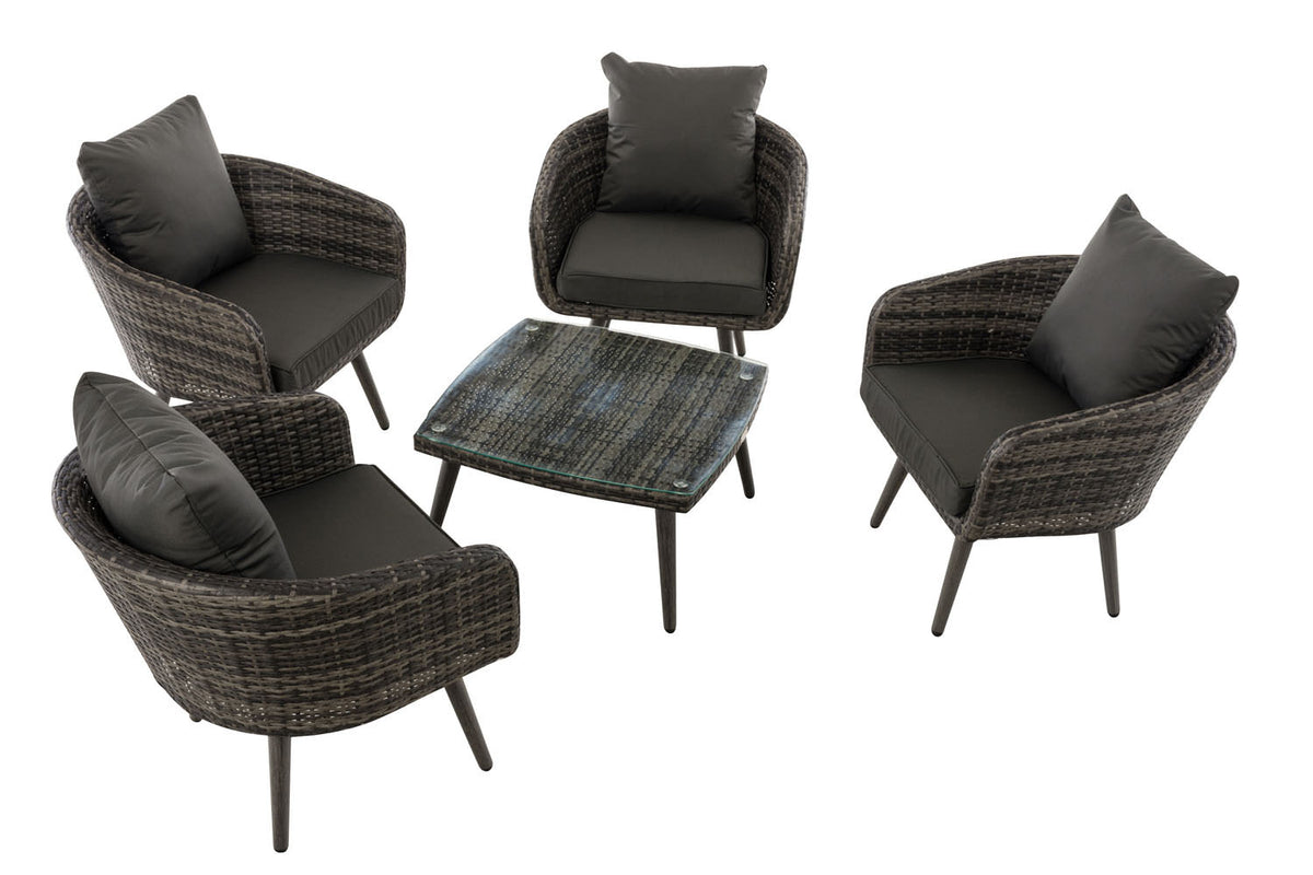 Lounge-Set Ameland Flachrattan anthrazit 45 cm (Dunkelgrau) – Ansicht 10