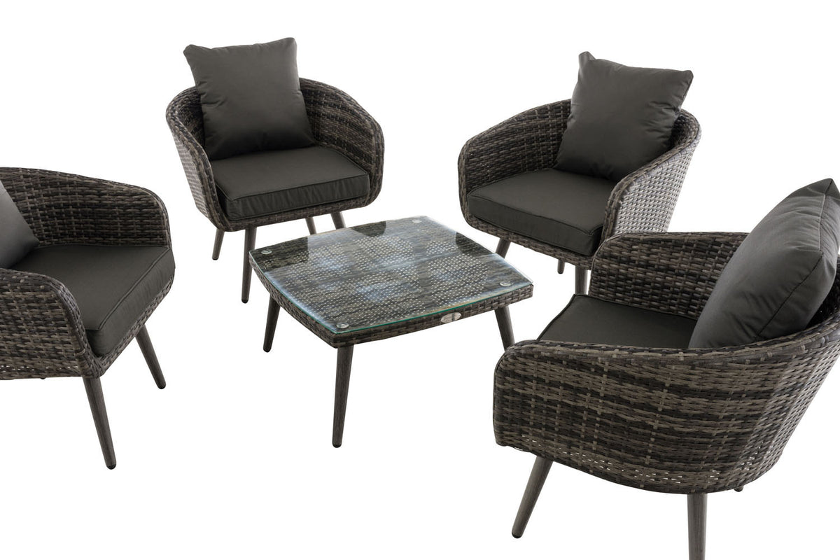 Lounge-Set Ameland Flachrattan anthrazit 45 cm (Dunkelgrau) – Ansicht 11