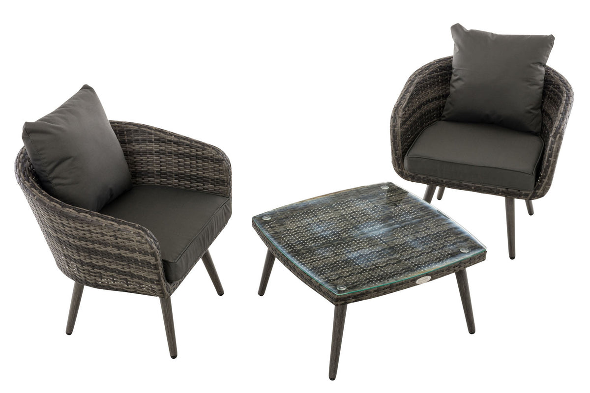Balkon-Set Ameland Flachrattan anthrazit 45 cm (Dunkelgrau) – Ansicht 10