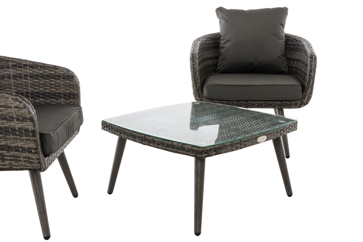 Balkon-Set Ameland Flachrattan anthrazit 45 cm (Dunkelgrau) – Ansicht 11