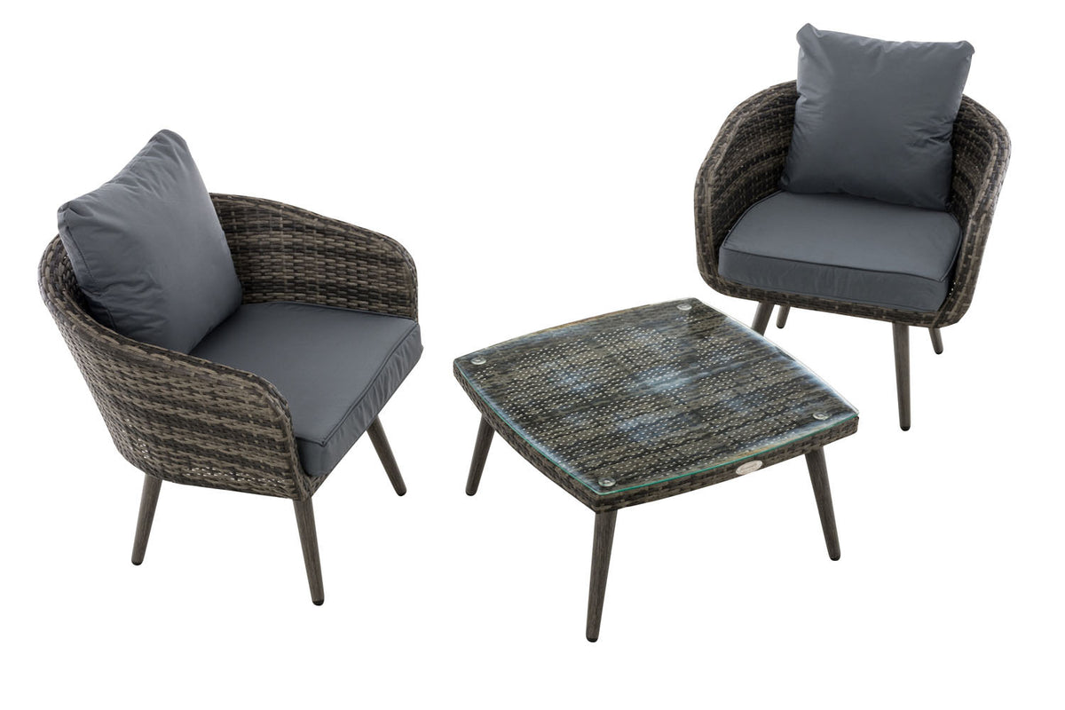 Balkon-Set Ameland Flachrattan eisengrau 45 cm (Dunkelgrau) – Ansicht 10