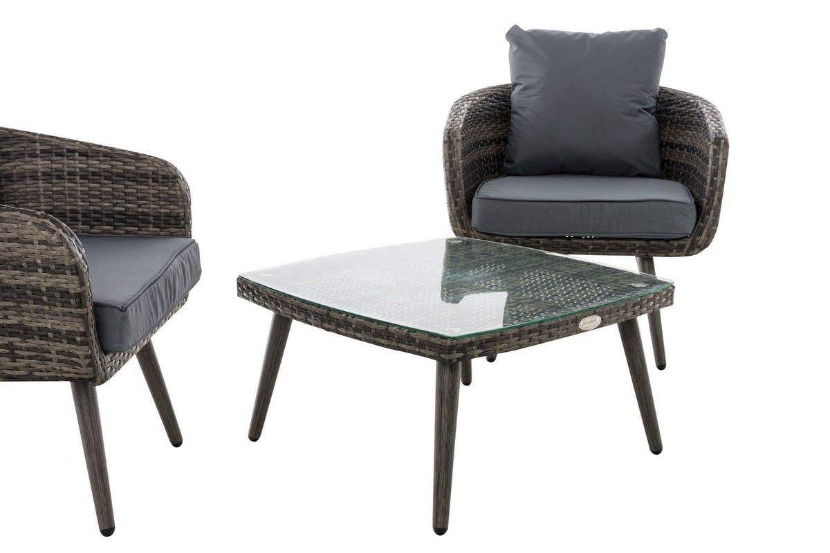 Balkon-Set Ameland Flachrattan eisengrau 45 cm (Dunkelgrau) – Ansicht 11
