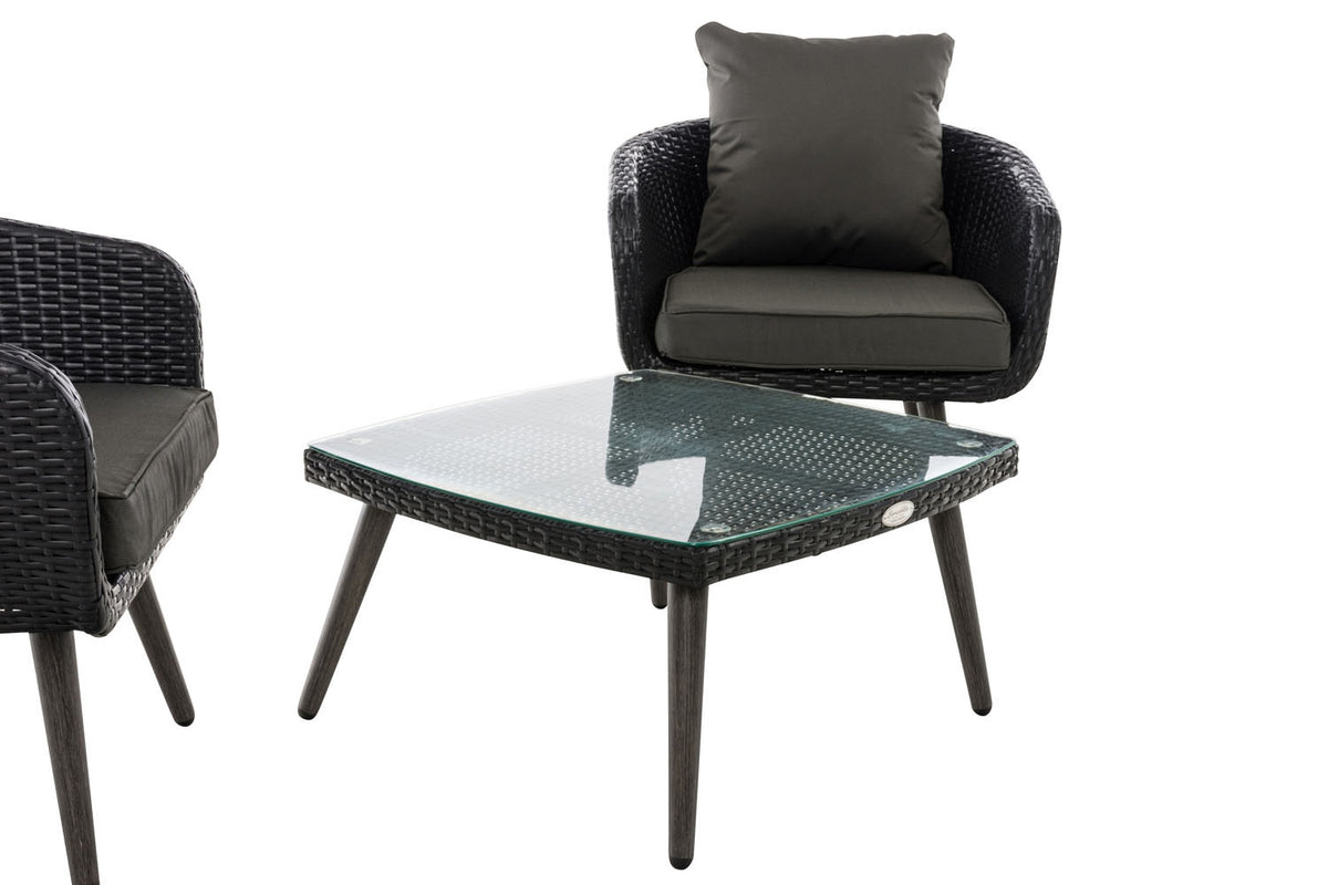 Balkon-Set Ameland Flachrattan anthrazit 45 cm (Dunkelgrau) – Ansicht 3