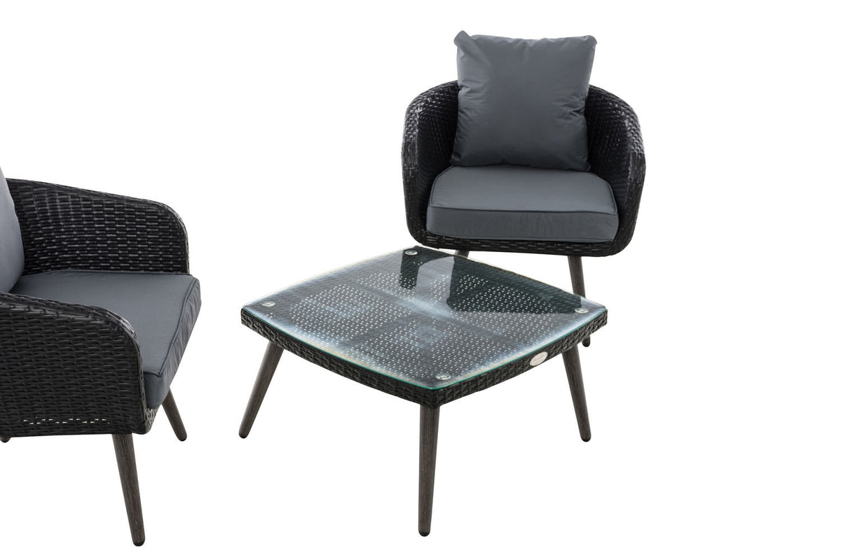 Balkon-Set Ameland Flachrattan eisengrau 45 cm (Dunkelgrau) – Ansicht 3