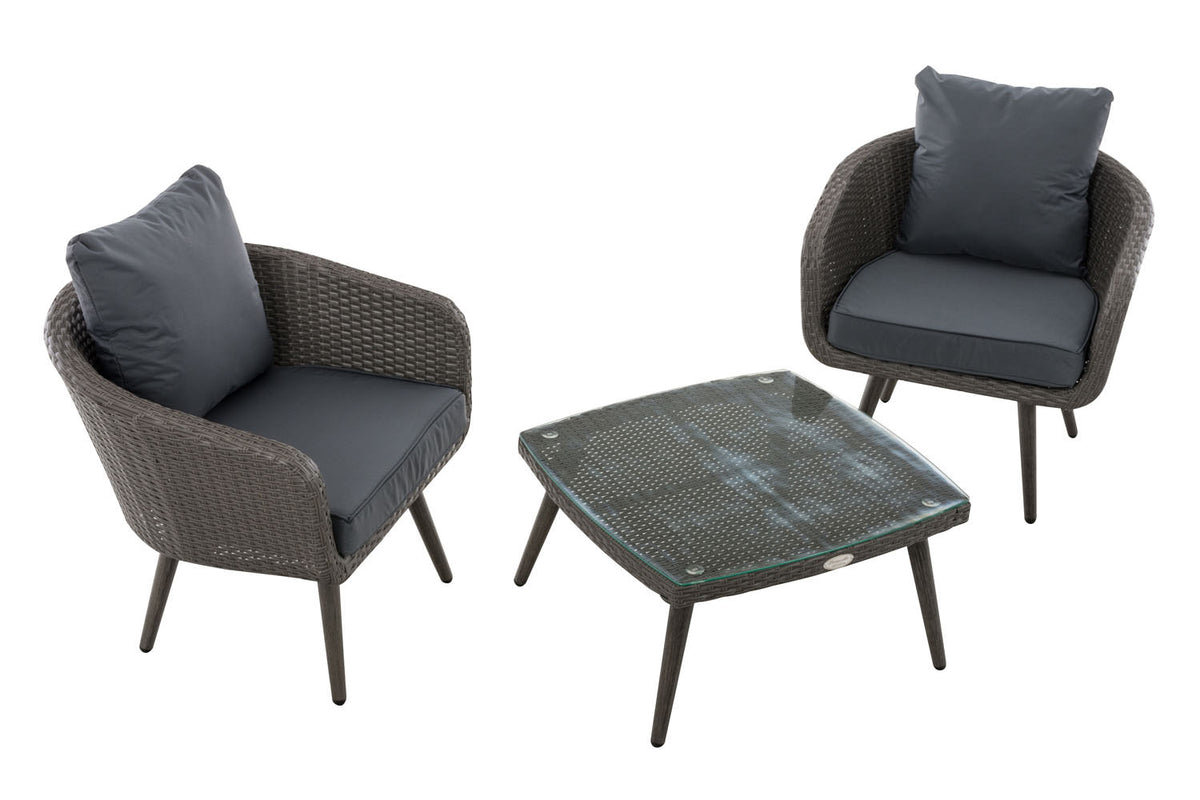 Balkon-Set Ameland Flachrattan eisengrau 45 cm (Dunkelgrau) – Ansicht 6
