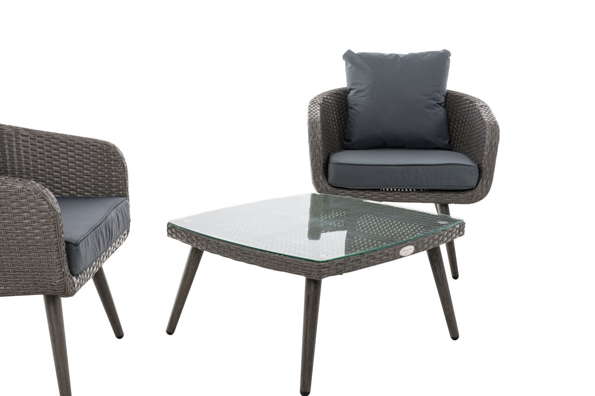 Balkon-Set Ameland Flachrattan eisengrau 45 cm (Dunkelgrau) – Ansicht 7