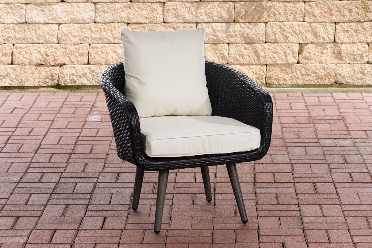 Sessel Ameland Flach cremeweiß 45 cm (Dunkelgrau)