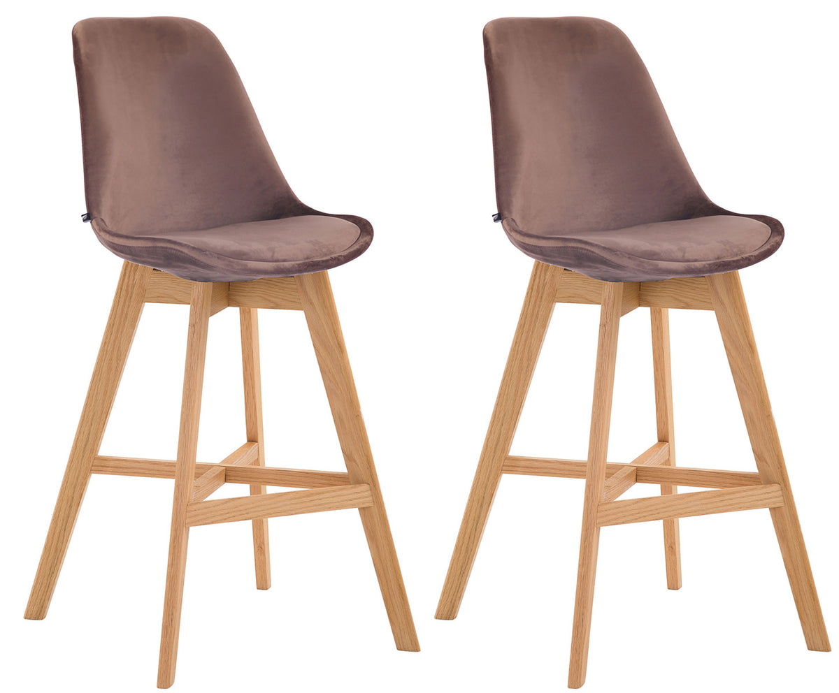 2er Set Barhocker Cannes Samt natura – Ansicht 4