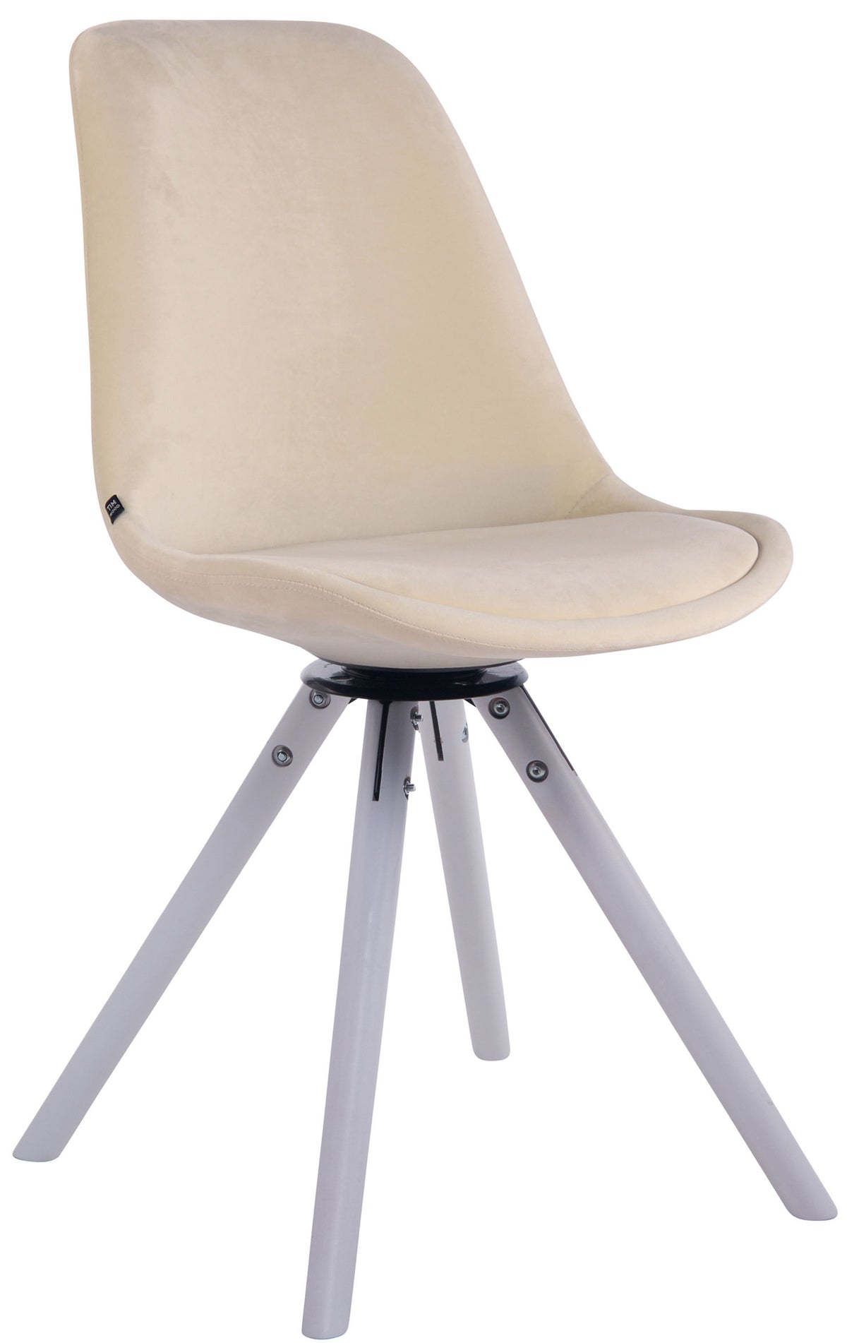 Esszimmerstuhl Troyes Samt Rund weiß