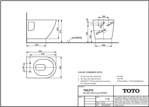 TOTO NC Wand-WC randlos weiß Tornado Flush Tiefspüler – Ansicht 4